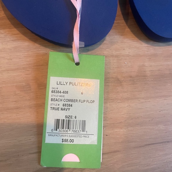NWT Lilly Pulitzer women’s beach comber flip flops size 6 - Picture 4 of 8
